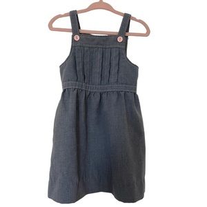 Carter’s vintage gray romper overall dress with pink buttons and pleats - 4t